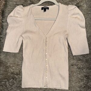 Express Beige Ribbed Knit Top Size (S-P)